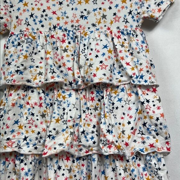 Magnetic Me Starry Print Dress - White, Blue, Orange tiers ruffles size 18-24 m - Picture 7 of 16